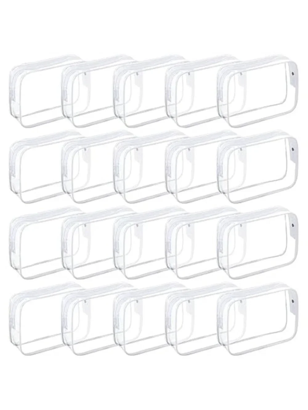 20 Pack Clear Cosmetic Bags Waterproof Travel Toiletry Makeup Zipper PVC Pouches